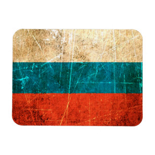 Scratched and Worn Vintage Russian Flag Magnet