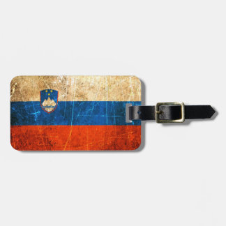 Scratched and Worn Vintage Slovenian Flag Luggage Tag