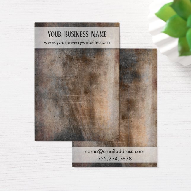 Scratched Brown Grunge Earring Holder Display Card (Desk)
