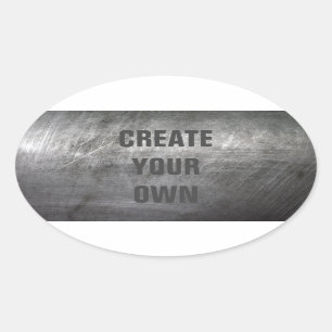 Scratched Brushed Metal Texture Oval Sticker