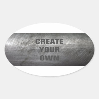 Scratched Brushed Metal Texture Oval Sticker