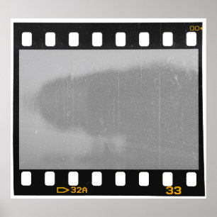 Scratched film strip, vintage placeholder. poster