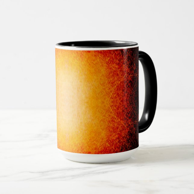 Scratched glowing fireball mug (Front Right)