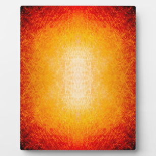 Scratched glowing fireball plaque