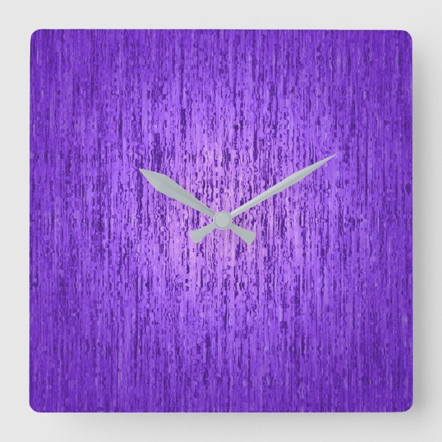 Scratched Marble Purple Square Wall Clock (Front)