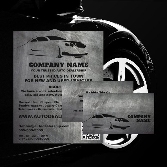 Scratched Metal Effect, Auto Dealer Business Card (Creator Uploaded)