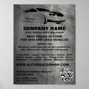 Scratched Metal Effect Auto Dealership Advertising Poster