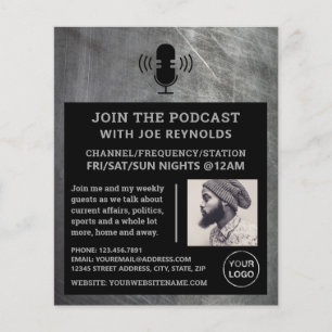 Scratched Metal Effect, Podcaster, Podcast Flyer