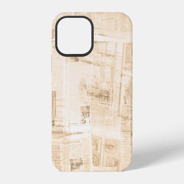Scratched paper: old newspaper background. iPhone case (Back)