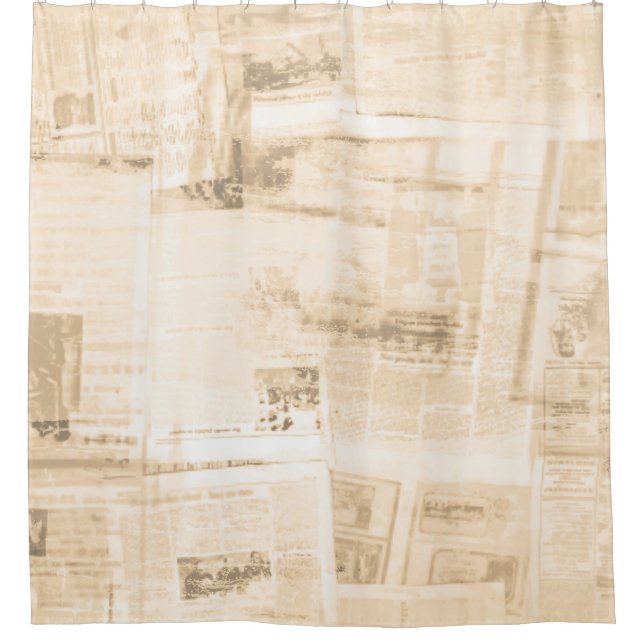 Scratched paper: old newspaper background. shower curtain (Front)