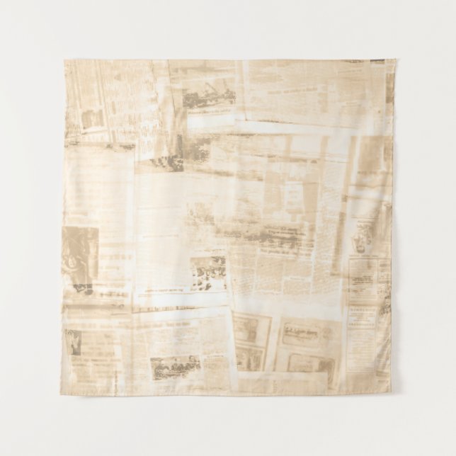 Scratched paper: old newspaper background. tapestry (Front)