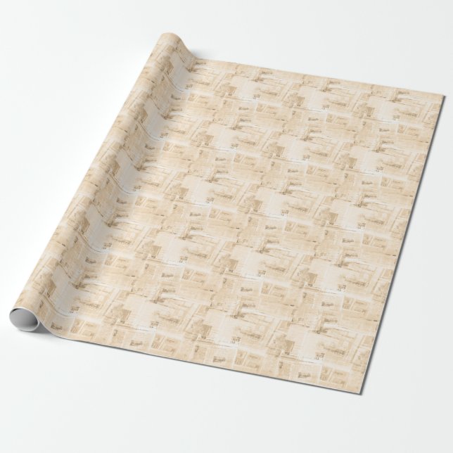 Scratched paper: old newspaper background. wrapping paper (Unrolled)