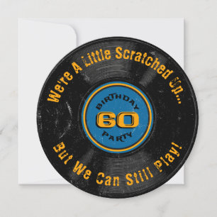 Scratched Record 60th Birthday Invitation Custom