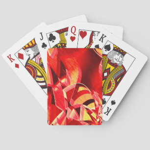 Scratched red ribbons simulating movement playing cards