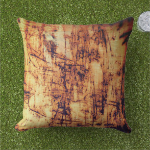 Scratched Rusty Texture - Beige Brown Urban Themed Cushion