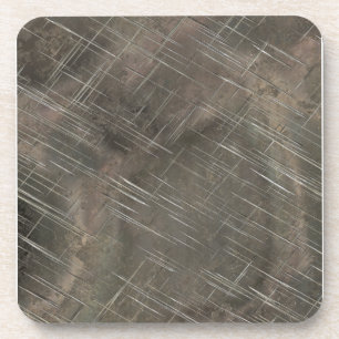 Scratched Silver Metal Coaster