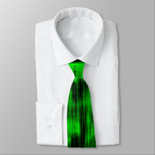 Scratched stains in flashy green and strong dark tie