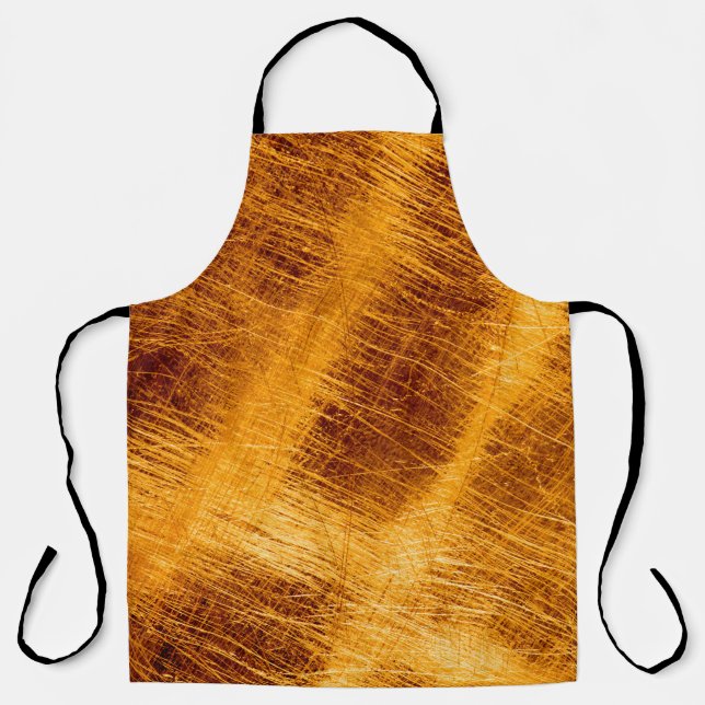 Scratches on a metallic gold background. abstract, apron (Front)