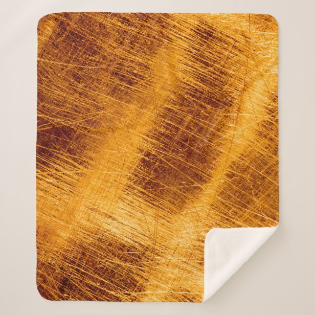 Scratches on a metallic gold background. abstract, sherpa blanket (Front)