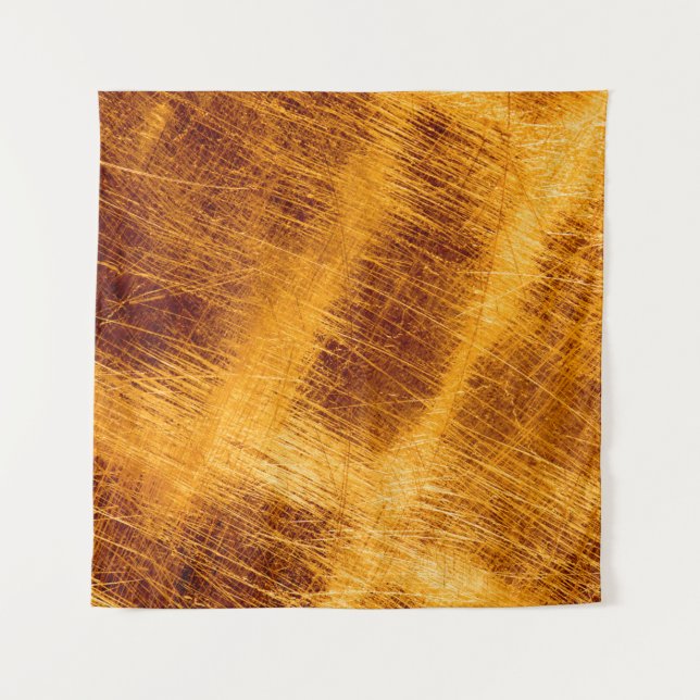 Scratches on a metallic gold background. abstract, tapestry (Front)