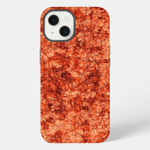 Scratches on scratches on a lightly spotted coral iPhone 13 case