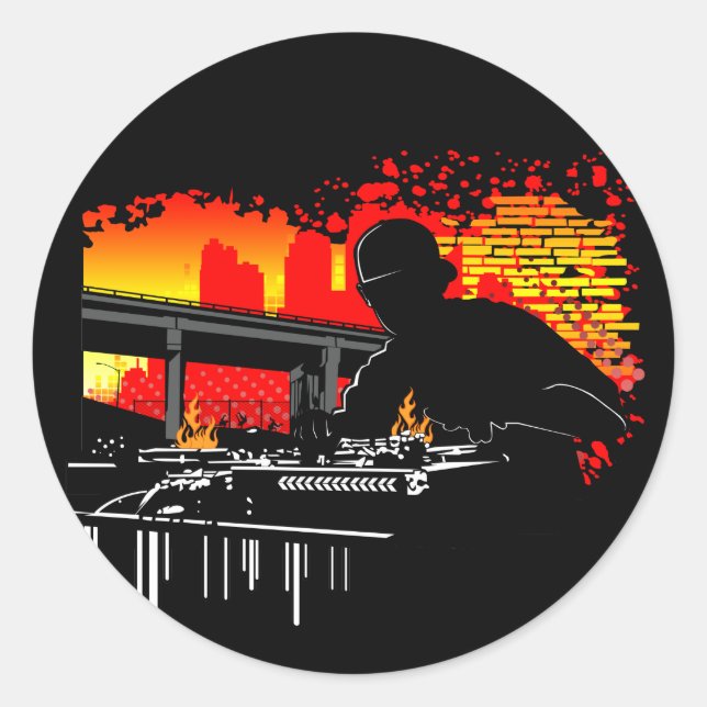 Scratching Hits  Classic Round Sticker (Front)