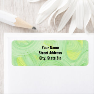 Scratchy Abstract Green Spirals Personalised Return Address Label