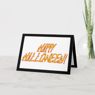 Scratchy Yellow & Red Halloween Text Image Card