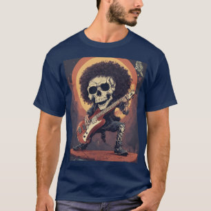 Scray t-shirt design, rabid skull playing electric