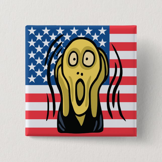Scream American 15 Cm Square Badge (Front)