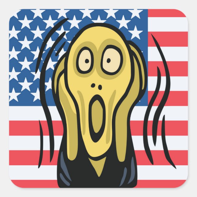 Scream American Square Sticker (Front)