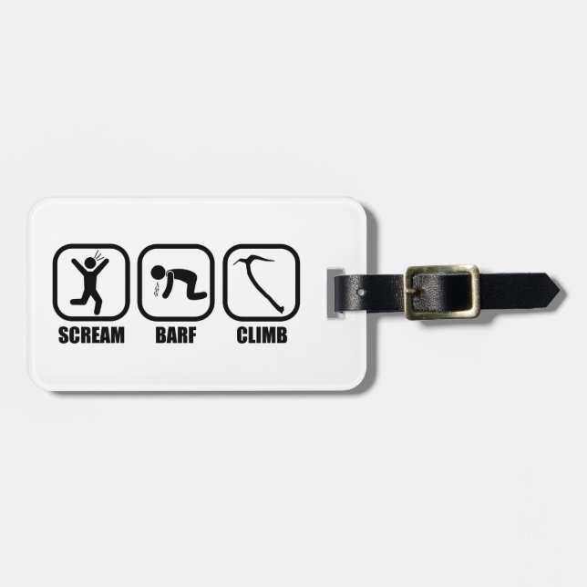Scream Barf Climb Luggage Tag (Front Horizontal)
