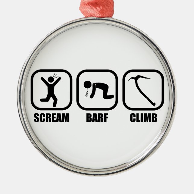 Scream Barf Climb Metal Ornament (Front)