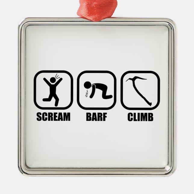 Scream Barf Climb Metal Ornament (Front)