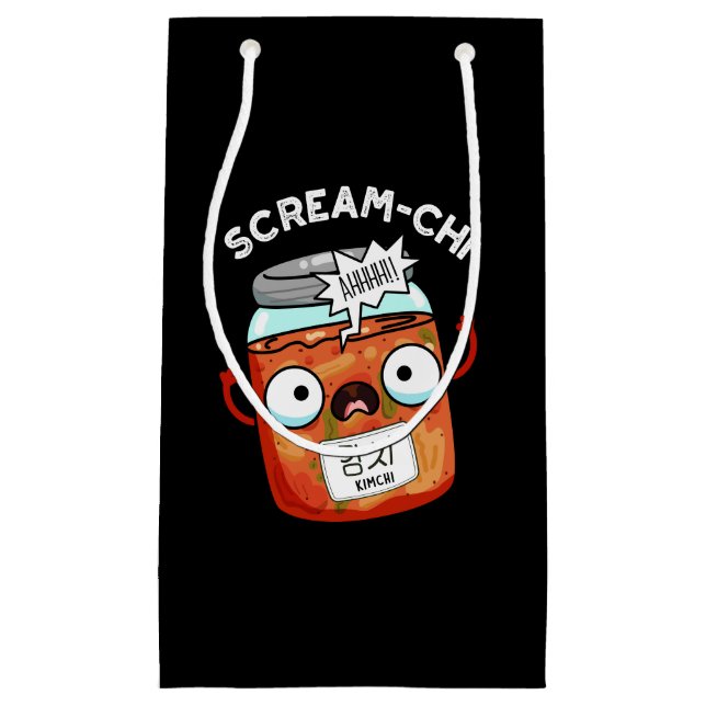 Scream-chi Funny Kimchi Puns Dark BG Small Gift Bag (Front)