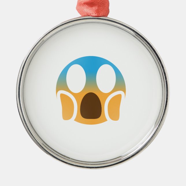 scream emoji metal tree decoration (Front)