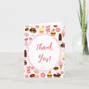 Scream for Ice Cream Girls Sweet Cute Birthday Thank You Card