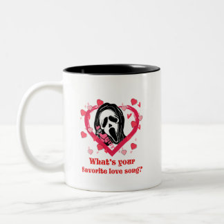 Scream ghostface valentine's day horror movie  Two-Tone coffee mug
