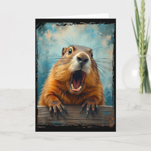 Scream Groundhog - Artistic Groundhog Day Men Wome Card