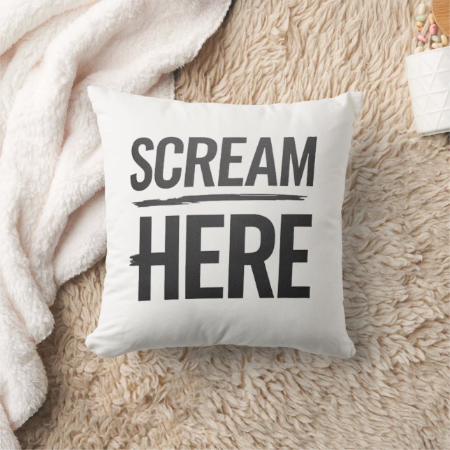 Scream here funny retro cushion (Blanket)