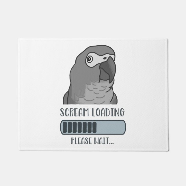 Scream Loading African grey  Doormat (Front)