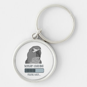 Scream Loading African grey  Key Ring