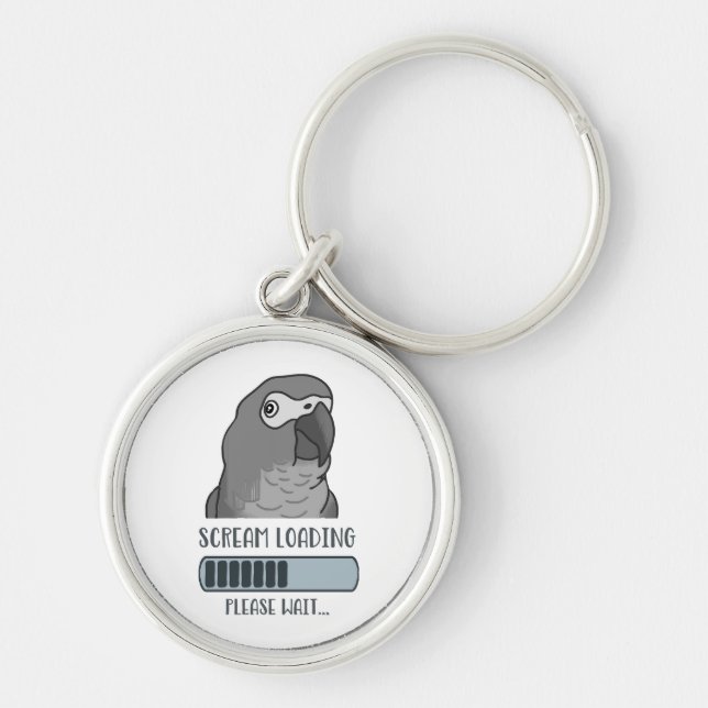 Scream Loading African grey  Key Ring (Front)