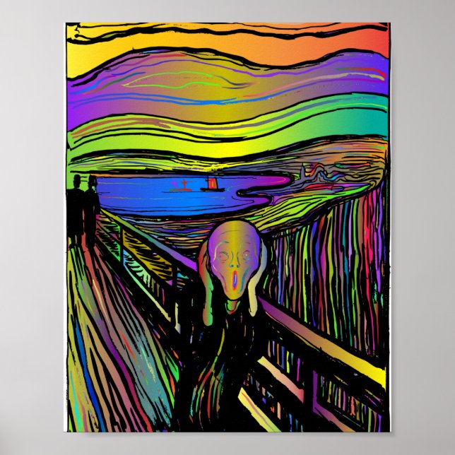 Scream Painting Family Lake People Nature Poster (Front)
