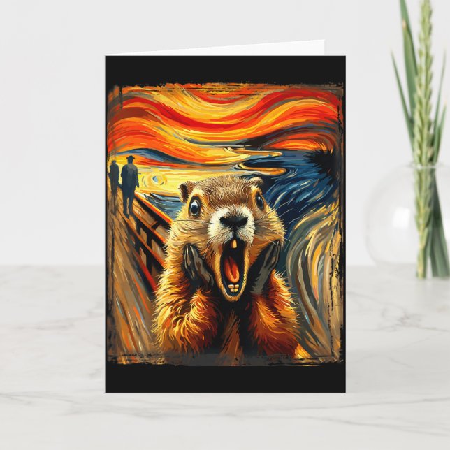 Scream Parody Funny Animal Painting Artistic Groun Card (Front)