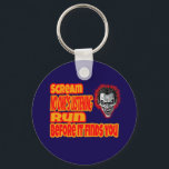 Scream & Run  Key Ring<br><div class="desc">Bold and terrifying,  this horror-themed design featuring a demonic clown and urgent quote is perfect for Halloween fans or lovers of scary style</div>