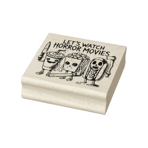 Scream Snacks & Silver Screens Rubber Stamp