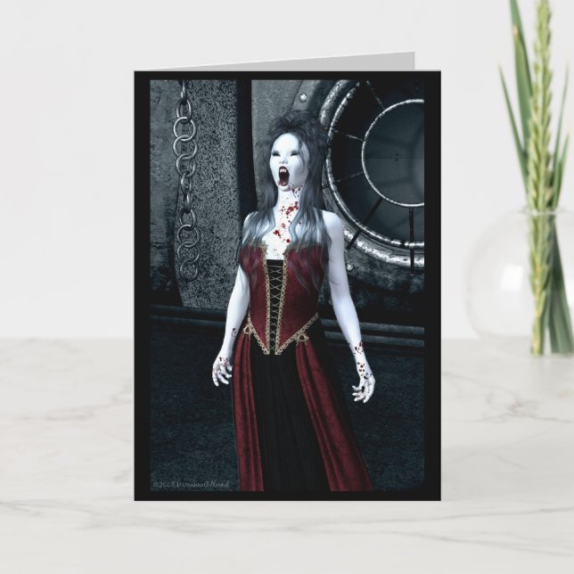 Scream Vampire Halloween Party Invitation Card (Front)