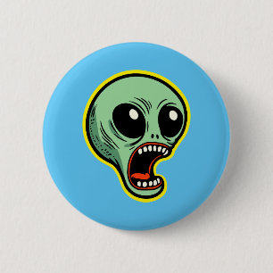 Screaming Alien 6 Cm Round Badge