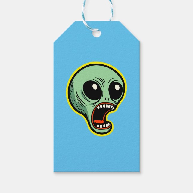 Screaming Alien Gift Tags (Front)